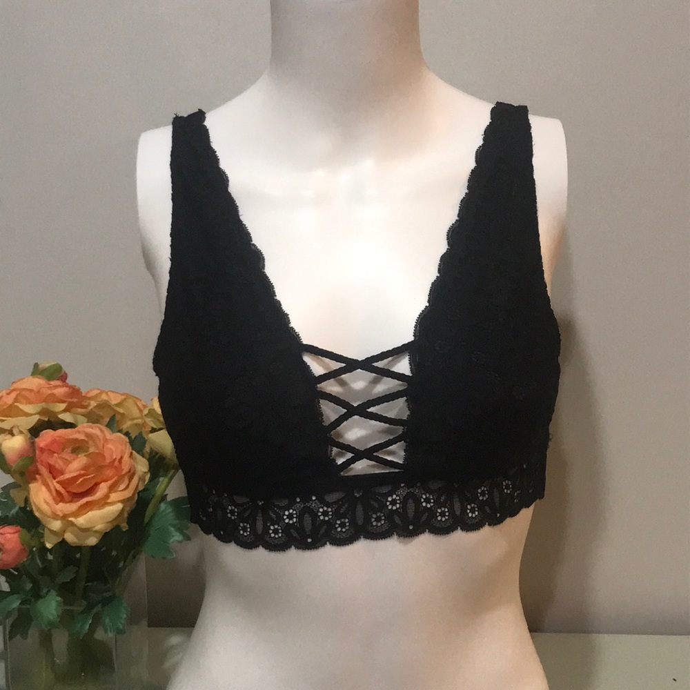 Victoria's Secret Lace-up Wildflower Lace Bralette - Picture 3 of 14